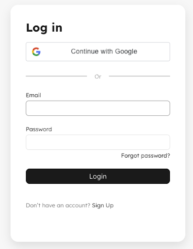 Signup Window